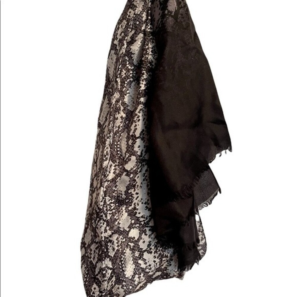 Calvin Klein Python Print Scarf. 100% Silk. Black… - image 3